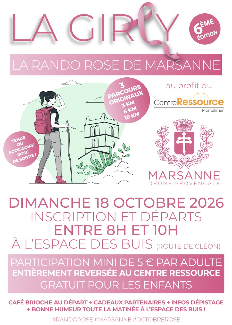 MARSANNE RANDO ROSE 2026 LAGIRLY DIMANCHE 18 OCTOBRE 2026